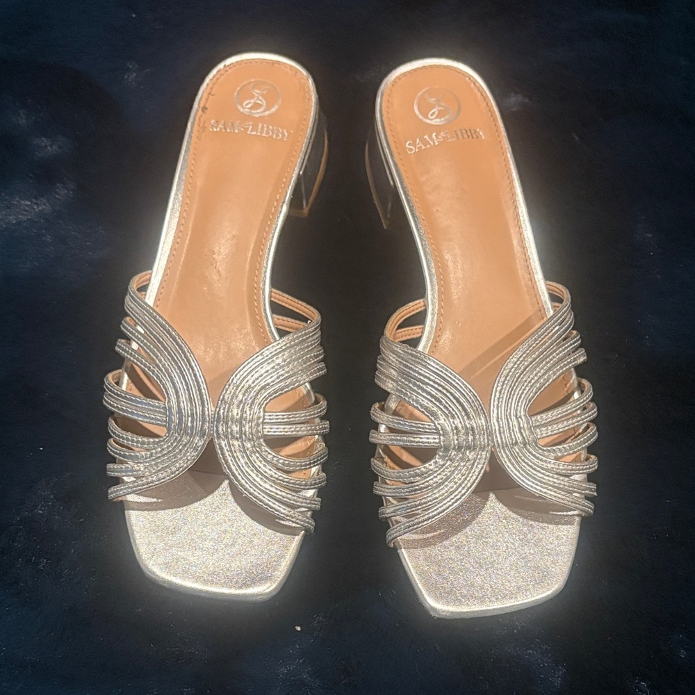 Sam and LibbyMetallic Silver Strappy Mule Sandals - Picture 2 of 3